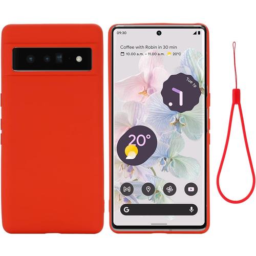 Coque Pour Google Pixel 7 Pro Étui De Protection Complète Du Corps Au Toucher Soyeux Housse Doublure Douce En Tissu Microfibre Étui Pour Google 7 Pro Rouge