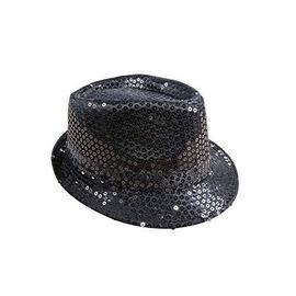 Chapeau Tissu Sequins Borsalino Noir