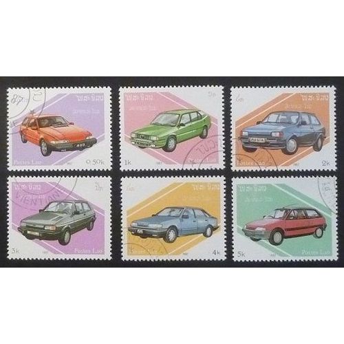 Laos Oblitéré Lot De 6 Timbres De 1987 Auto Modernes