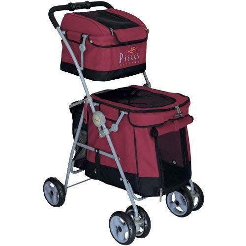 Poussette Duo Rouge 2 Etages Chiens Moins De 17kg