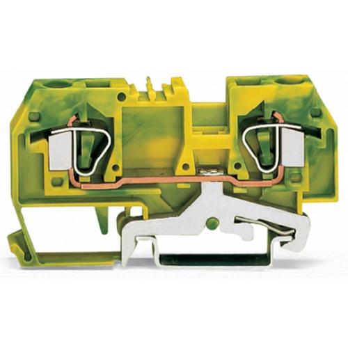 Borne pour conducteur de protection WAGO 282-907 8 mm ressort de traction Affectation des prises: terre vert-jaune 50 pc
