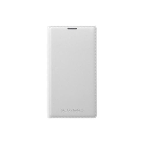 Etui Folio A Rabat Samsung Galaxy Note 3 Flip Cover Blanc Eco-Cuir (Pu)