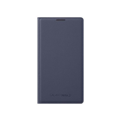 Etui Folio A Rabat Samsung Galaxy Note 3 Flip Cover Bleu Marine Eco-Cuir (Pu)