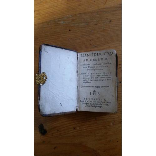 Ouvrage Ancien Manuductio Ad Coelum De 1672 Avec Fermoir Et Lettre Manuscrite