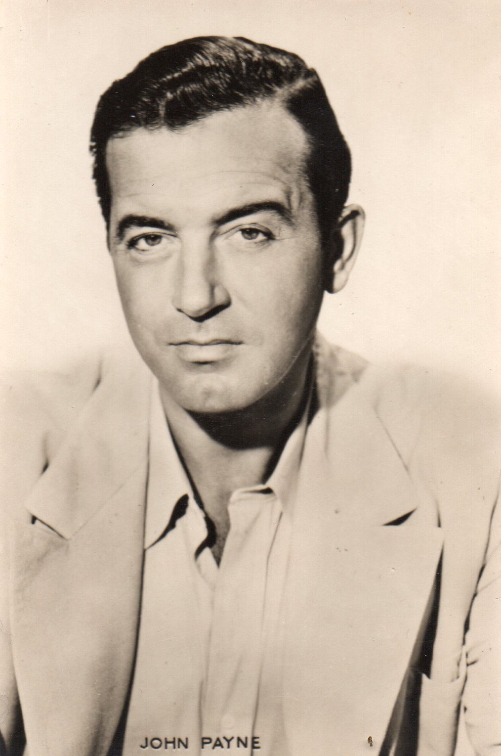 PHOTO VERITABLE NOIR ET BLANC DENTELEE JOHN PAYNE ACTEUR