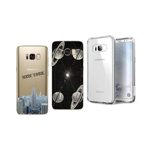 3 Coques Compatibles Samsung Galaxy S8 Gel Souple Solide Résistant Anti Choc Avec Impression De Qualité (Pack#12)