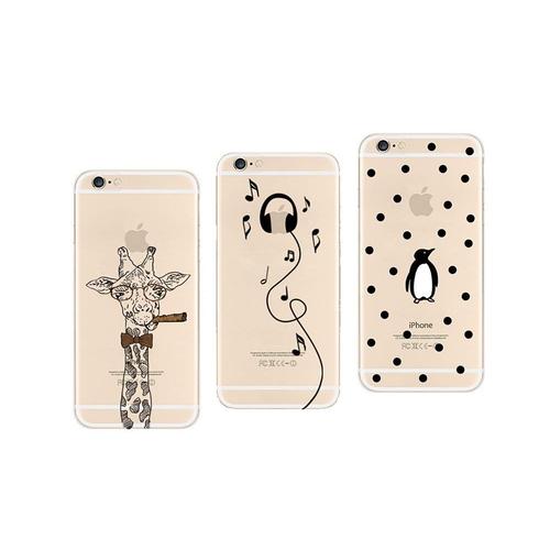 3 Coques Compatibles Apple Iphone 6 Plus ( 6 + ) Gel Souple Solide Résistant Anti Choc Avec Impression De Qualité (Pack#2)