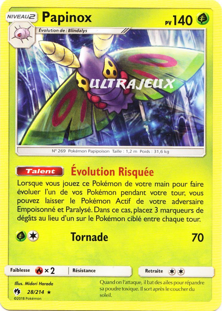 VF Français Papinox Rare Pokemon SL8-28/214 