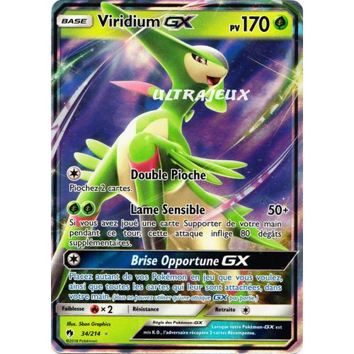 Pokémon - 34/214 - Viridium Gx - Sl8 - Soleil Et Lune - Tonnerre Perdu - Ultra Rare