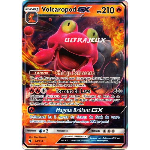 Pokémon - 44/214 - Volcaropod Gx - Sl8 - Soleil Et Lune - Tonnerre Perdu - Ultra Rare