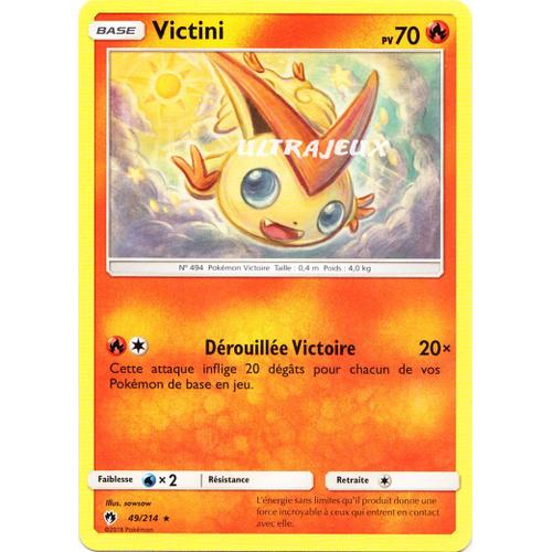 Pokémon - 49/214 - Victini - Sl8 - Soleil Et Lune - Tonnerre Perdu - Rare