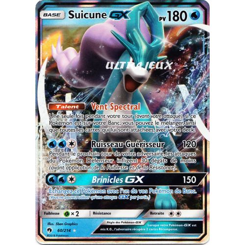 Pokémon - 60/214 - Suicune Gx - Sl8 - Soleil Et Lune - Tonnerre Perdu - Ultra Rare