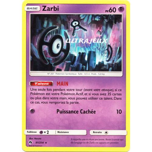Pokémon - 91/214 - Sl8 - Soleil Et Lune - Tonnerre Perdu - Zarbi - Rare