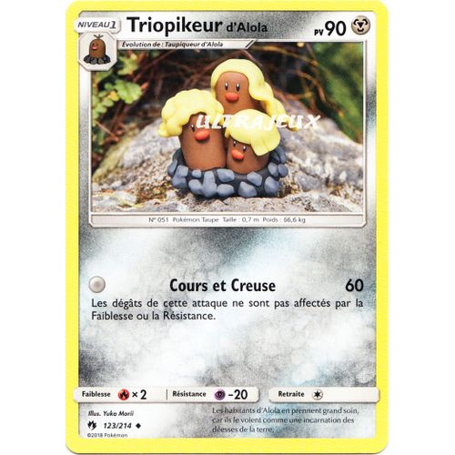 Pokémon - 123/214 - Triopikeur D'alola - Sl8 - Soleil Et Lune - Tonnerre Perdu - Peu Commune