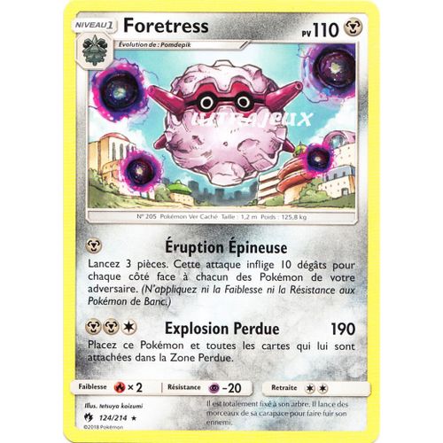 Pokémon - 124/214 - Foretress - Sl8 - Soleil Et Lune - Tonnerre Perdu - Rare