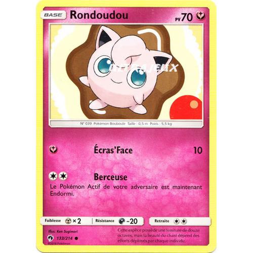 Pokémon - 133/214 - Rondoudou - Sl8 - Soleil Et Lune - Tonnerre Perdu - Commune