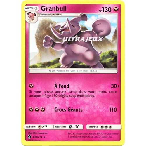 Pokémon - 138/214 - Granbull - Sl8 - Soleil Et Lune - Tonnerre Perdu - Rare