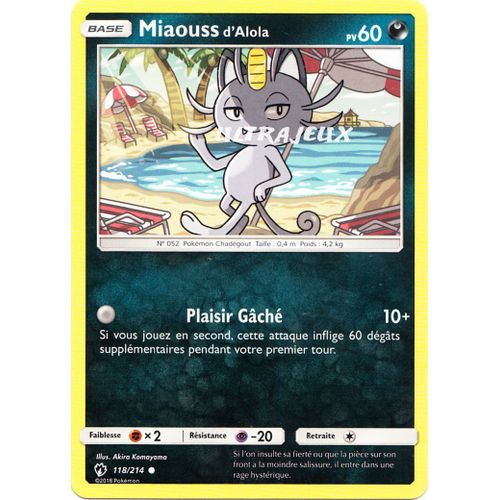 Pokémon - 118-R/214 - Miaouss D'alola - Reverse