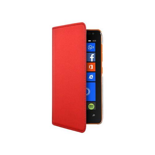 Etui Folio A Rabat Nokia Lumia 435 Rouge Bigben Eco-Cuir (Pu)
