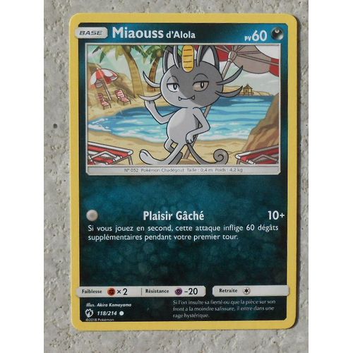 Miaouss D'alola 118/214 - Sl8 - Tonnerre Perdu - Vf