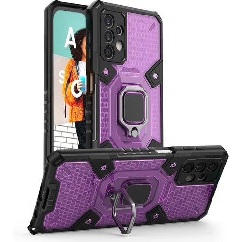 Coque Compatible Avec Samsung Galaxy A32 5g Avec Béquille Anneau Coque Antichoc De Style Capsule Spatiale Et Anti Rayures Antidérapant Téléphone Case Mauve