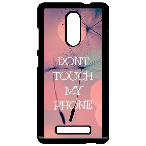 Coque Xiaomi Redmi Note 3 - Dont Touch My Phone Fond Rose Poudree - Noir