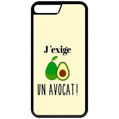 Coque Pour Smartphone - J Exige Un Avocat Fond Beige Clair - Compatible Avec Apple Iphone X - Plastique - Bord Noir