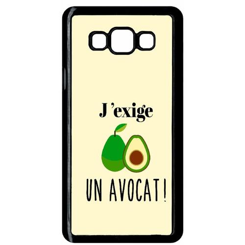 Coque Pour Smartphone - J Exige Un Avocat Fond Beige Clair - Compatible Avec Samsung Galaxy A7 (2015) - Plastique - Bord Noir