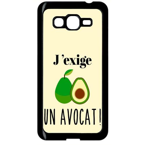 Coque Pour Smartphone - J Exige Un Avocat Fond Beige Clair - Compatible Avec Samsung Galaxy Grand Prime - Plastique - Bord Noir