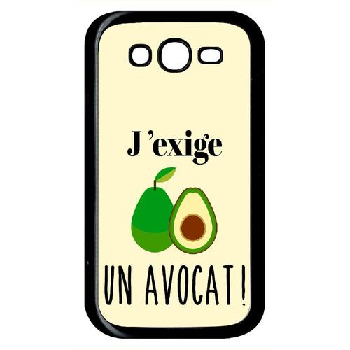 Coque Pour Smartphone - J Exige Un Avocat Fond Beige Clair - Compatible Avec Samsung Galaxy Grand Prime Duos Tv - Plastique - Bord Noir