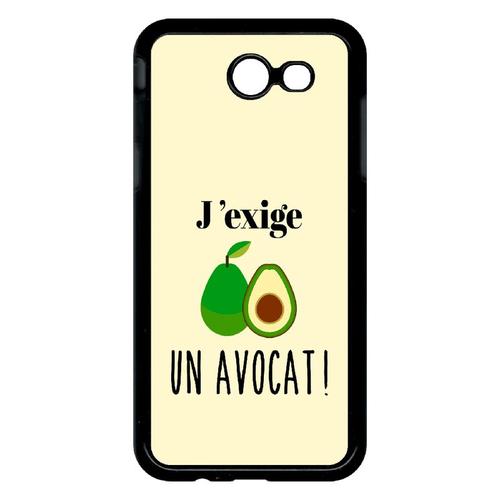 Coque Pour Smartphone - J Exige Un Avocat Fond Beige Clair - Compatible Avec Samsung Galaxy J3 (2017) - Plastique - Bord Noir