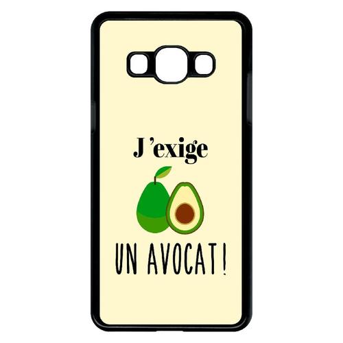 Coque Pour Smartphone - J Exige Un Avocat Fond Beige Clair - Compatible Avec Samsung Galaxy J3 Pro - Plastique - Bord Noir