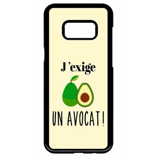 Coque Pour Smartphone - J Exige Un Avocat Fond Beige Clair - Compatible Avec Samsung Galaxy S8+ - Plastique - Bord Noir