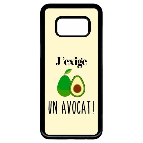 Coque Pour Smartphone - J Exige Un Avocat Fond Beige Clair - Compatible Avec Samsung Galaxy S8 - Plastique - Bord Noir