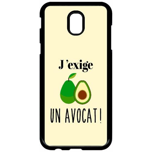 Coque Pour Smartphone - J Exige Un Avocat Fond Beige Clair - Compatible Avec Samsung Galaxy J5 (2017) - Plastique - Bord Noir