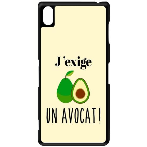 Coque Xperia Z3 - J Exige Un Avocat Fond Beige Clair - Noir