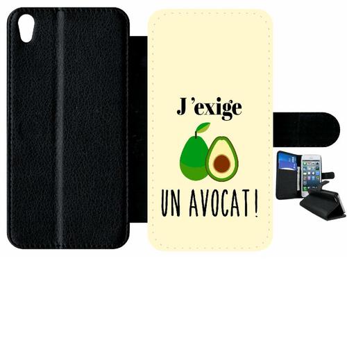 Etui À Rabat Xperia Xa - J Exige Un Avocat Fond Beige Clair - Simili-Cuir - Noir