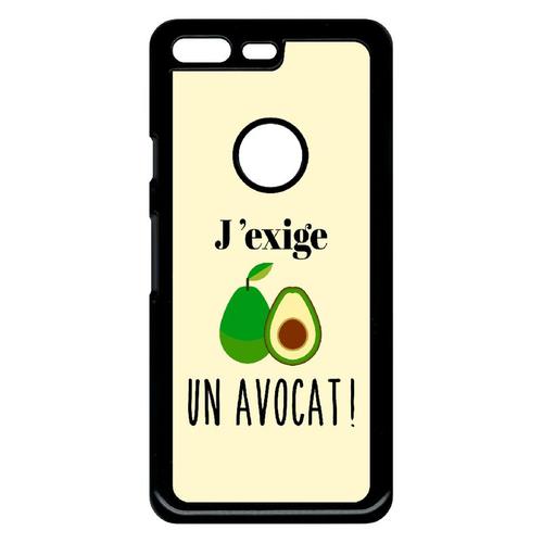 Coque Pour Smartphone - J Exige Un Avocat Fond Beige Clair - Compatible Avec Google Pixel - Plastique - Bord Noir