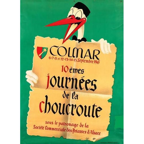 Affiche Colmar 1963 Choucroute