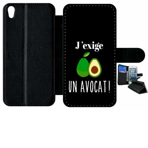 Etui À Rabat Xperia Xa - J Exige Un Avocat Fond Noir - Simili-Cuir - Noir