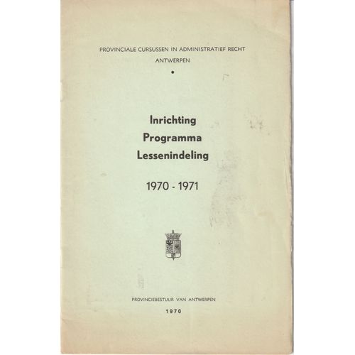 Inrichting Programma Lessenindeling 1970-1971
