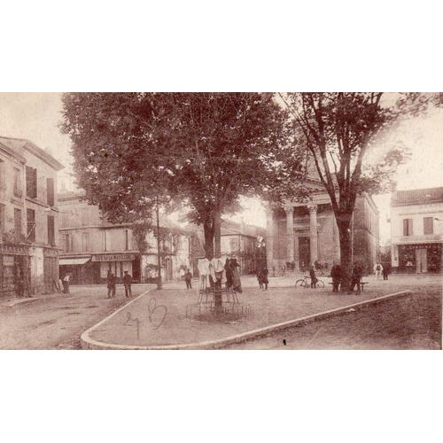 Carte Postale Ancienne - 1919 - N° 77 - Bergerac - Dordogne - Place Et L 'eglise De La Madeleine - Phototypie Marcel Delboy
