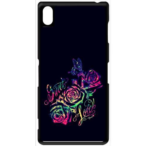 Coque Xperia Z3 - Sweet Love Rose Multicolor - Noir