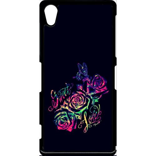 Coque Xperia Z2 - Sweet Love Rose Multicolor - Noir