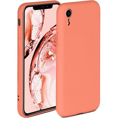 Coque Souple Compatible Avec Apple Iphone Xr Coque En Silicone Bord Surélevé Pour La Protection D'écran Double Couche Coque Souple Pour Téléphone Orange Mat