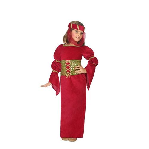 Déguisement De Dame Médiévale Rouge Pour Fille (Taille 5-6a)