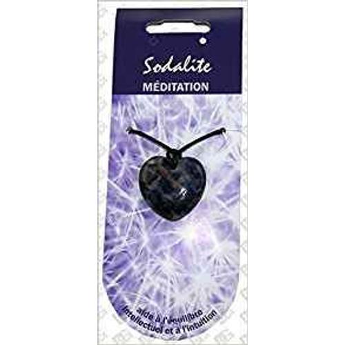 Collier Pendentif Coeur Sodalite - Sagittaire - Lithothérapie : Méditation - Rêves Apaisé - Paix