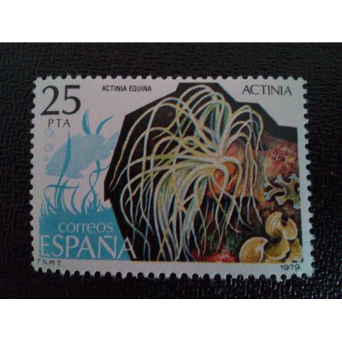 Timbre Espagne Yt 2177 Anémone Beadlet (Actinia Equina) 1979