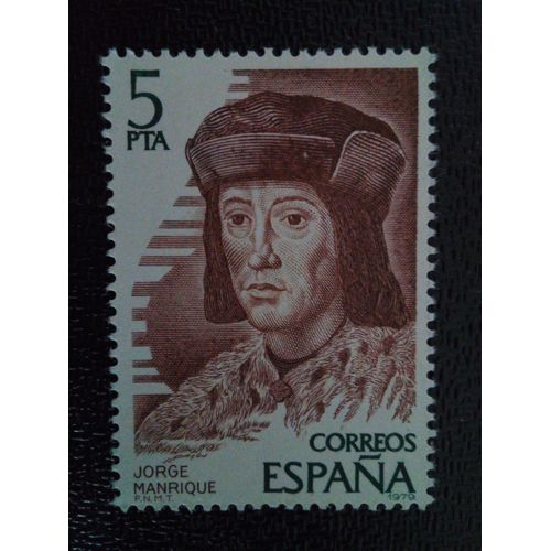 Timbre Espagne Yt 2158 Jorge Manrique 1979