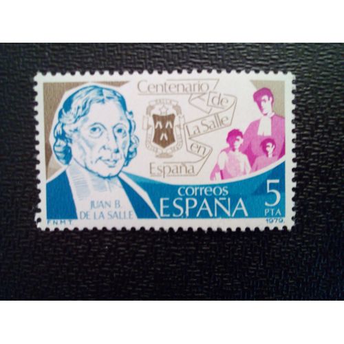 Timbre Espagne Yt 2157 Saint Jean Baptiste De La Salle 1979
